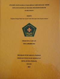 Image of Analisis asam salisilat pada bedak tabur dipasar jodoh kota batam dengan metode spektrofotometri  ultraviolet